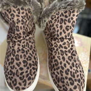 New Leopard Print Fur-Lined Women's Boots
